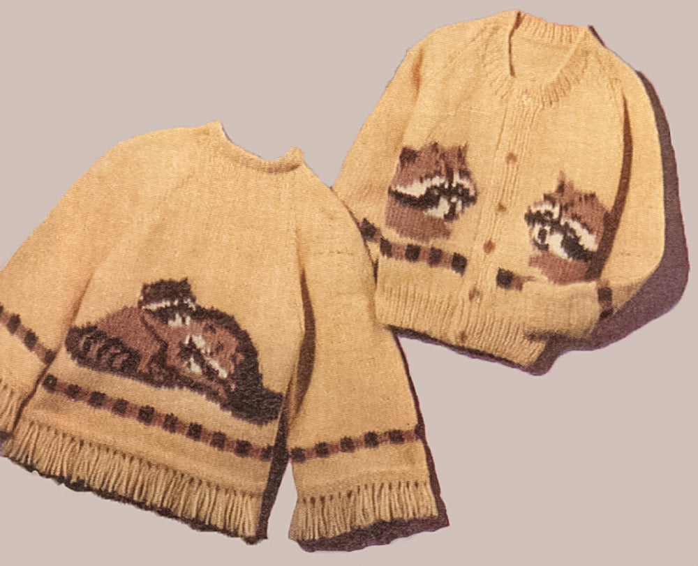 Patrón de cárdigan de mapache