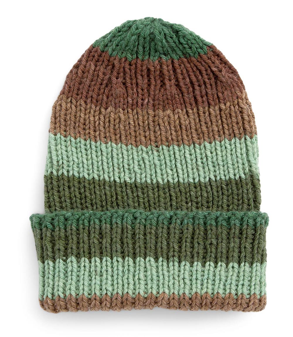 Patrón gratuito de gorro de punto acanalado versión 1