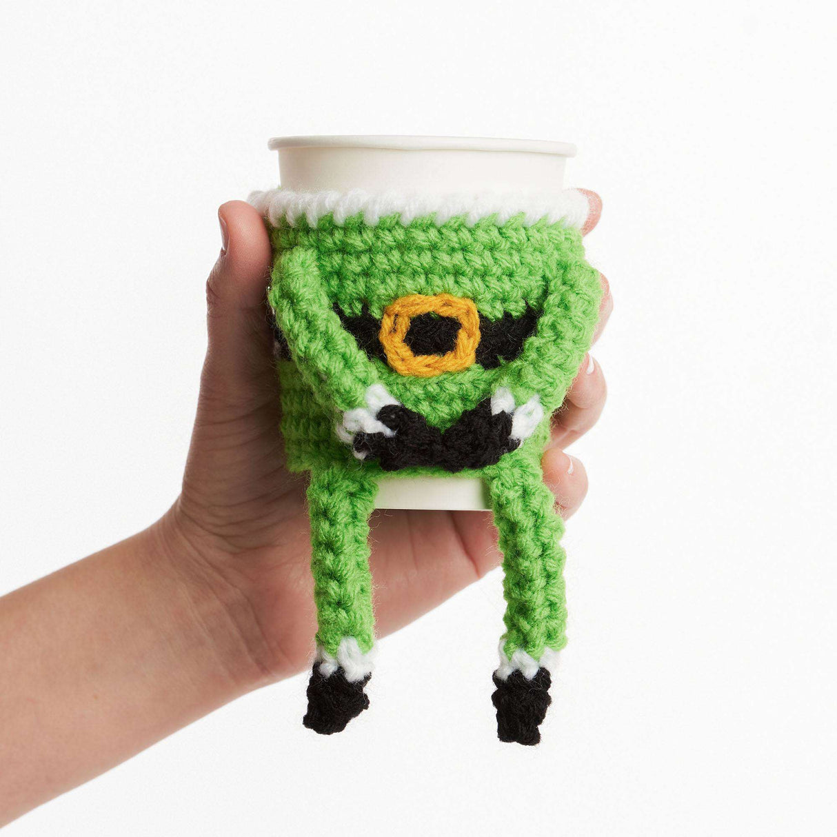Free Santa & His Elf Crochet Cup Cozies Pattern