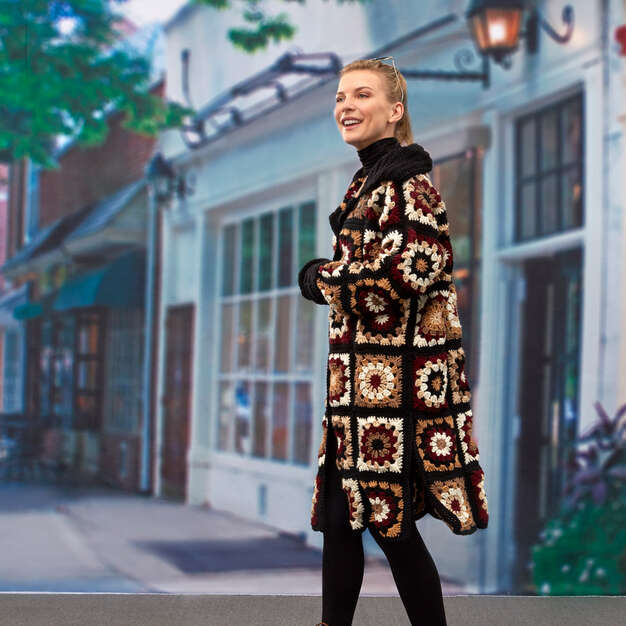 Free Coatigan in Grannies Pattern