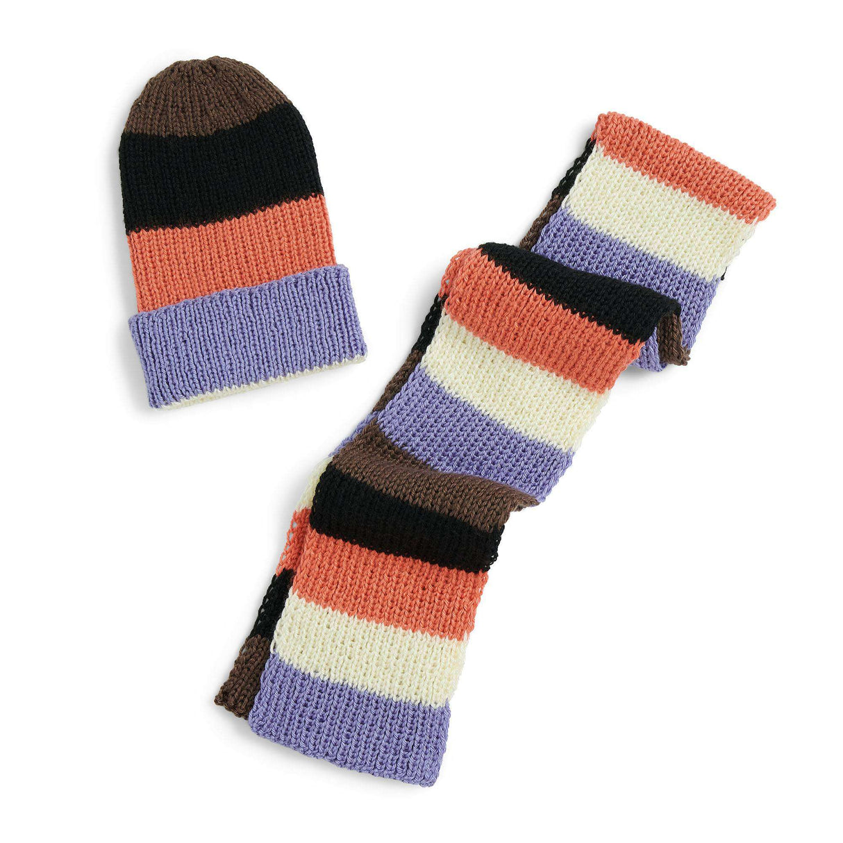 Free Scrappy Knit Hat & Scarf Pattern