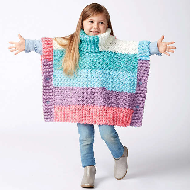 Modèle gratuit de ponchos au crochet Maman et moi