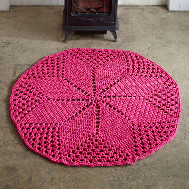 Free Diamond Daisy Crochet Rug Pattern
