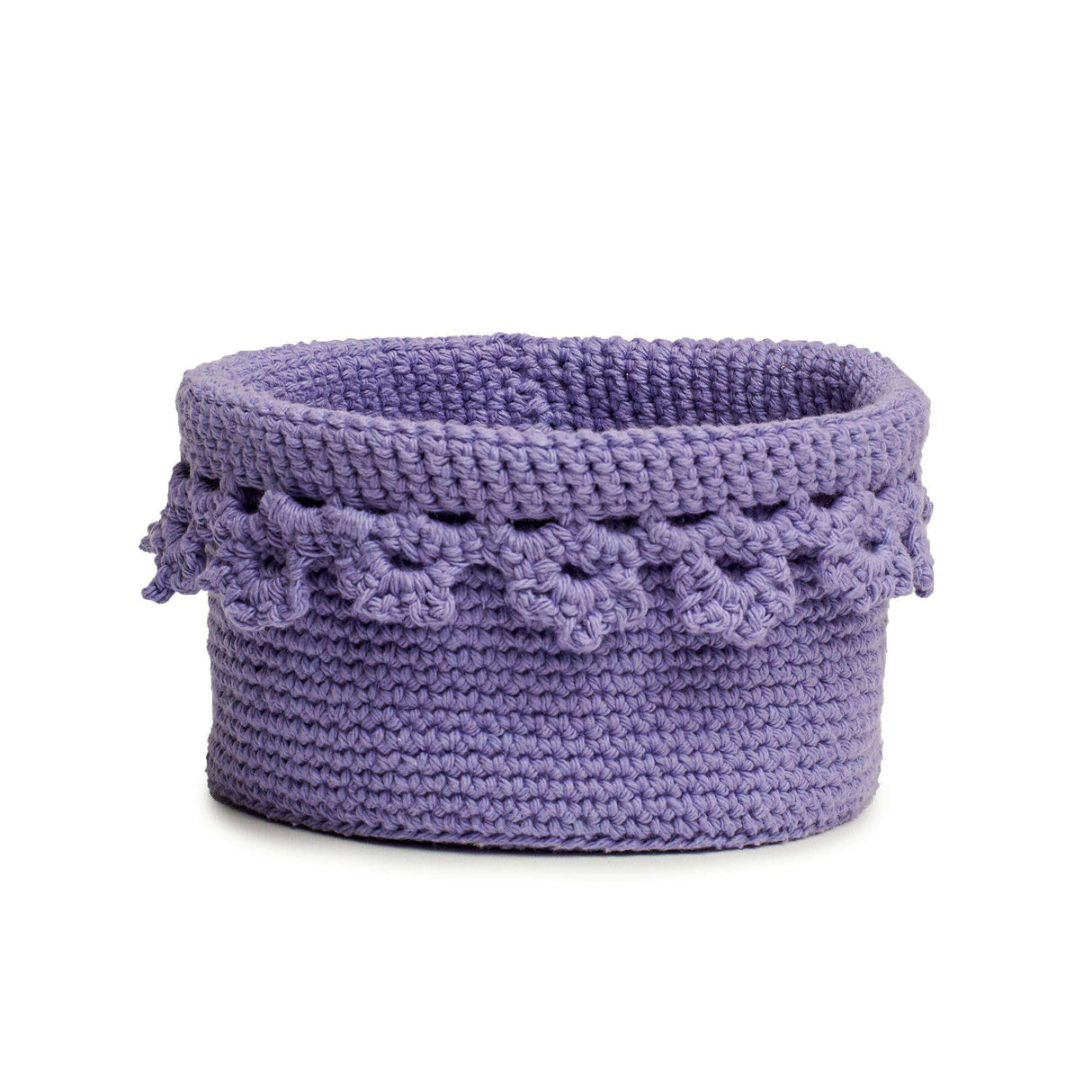 Free Floral Edge Crochet Basket Pattern