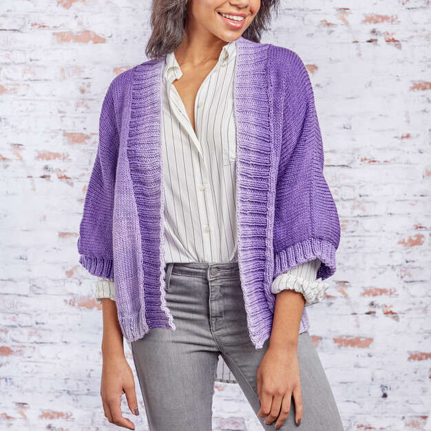 Patrón de chaqueta de punto estilo kimono gratis