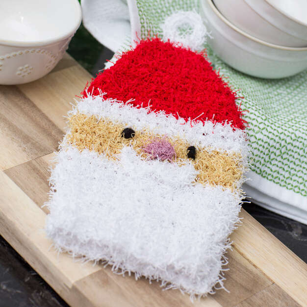 Free Santa Scrubby Mitt Crochet Pattern