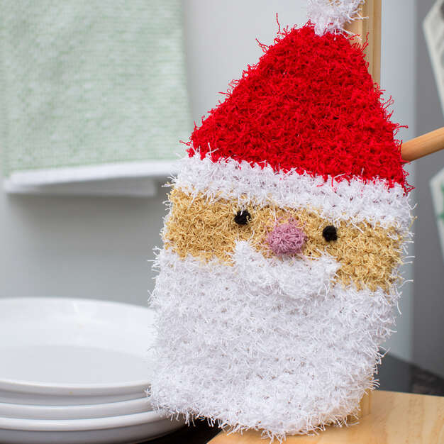 Free Santa Scrubby Mitt Crochet Pattern