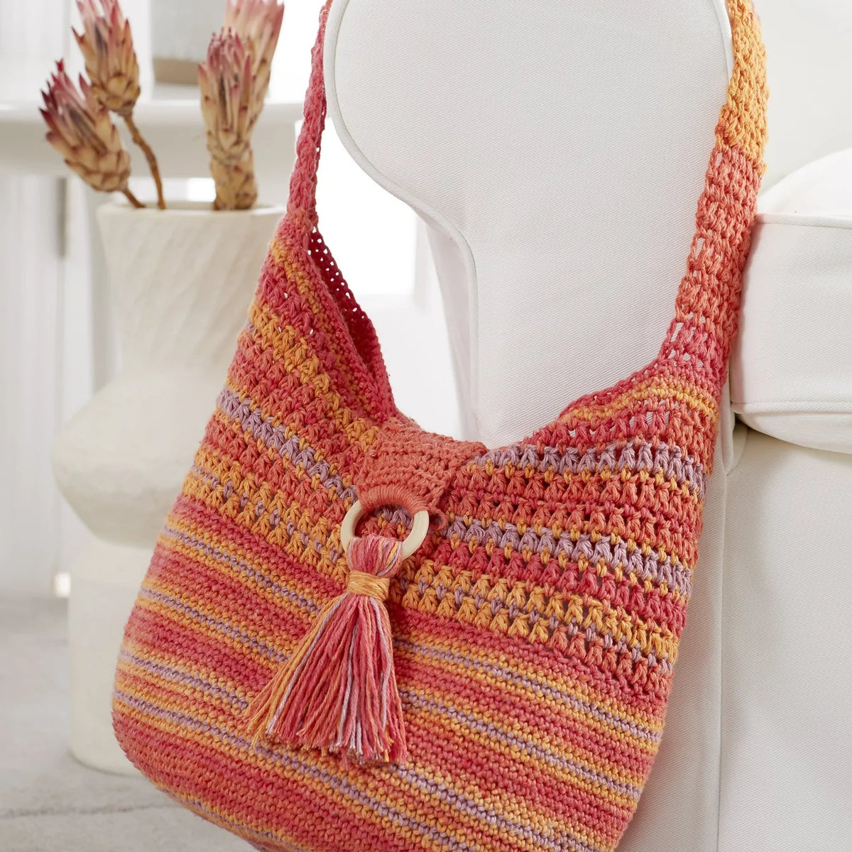 Free Boho Cotton Hobo Bag Pattern Mary Maxim