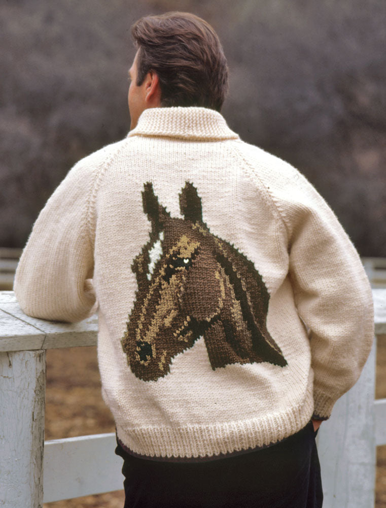 Chaqueta marrón con cabeza de caballo