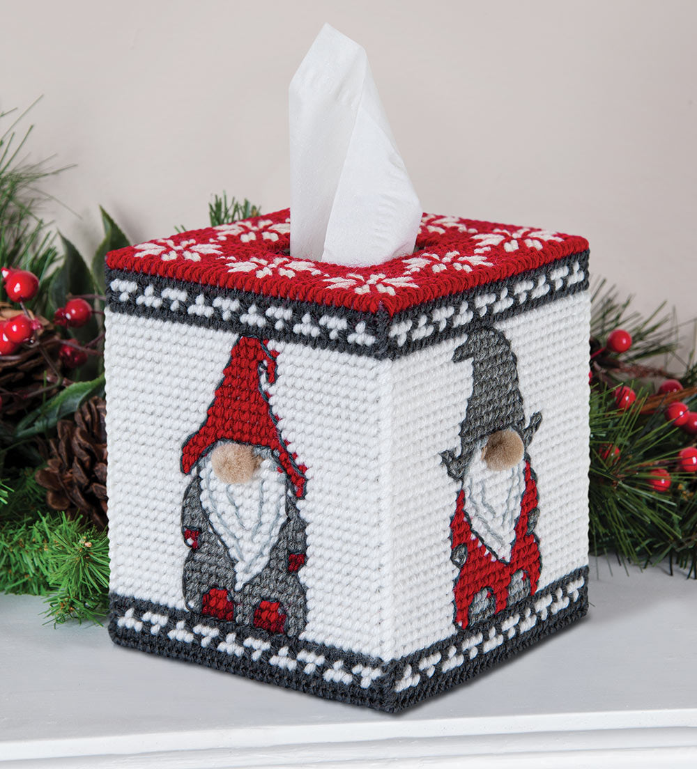 Gnome Plastic Canvas Tissue Box Cover Kit – Mary Maxim
