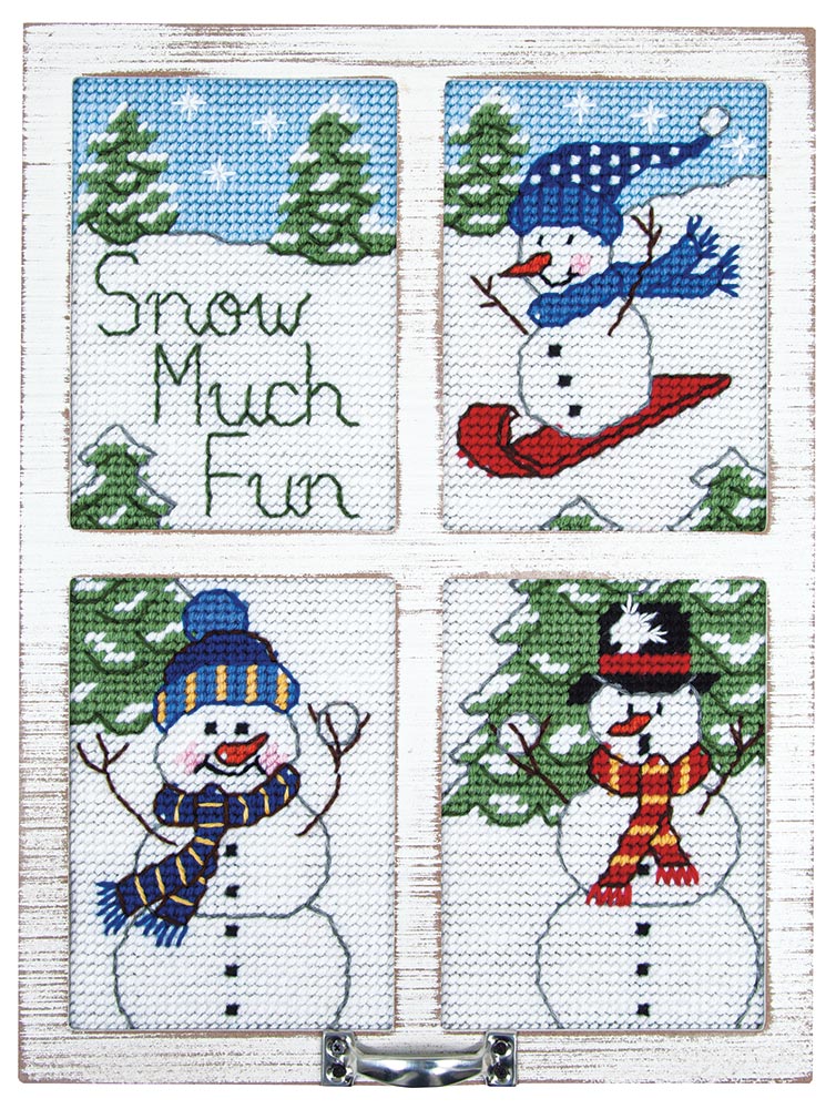 Snow Much Fun Window Frame Plastic Canvas Kit