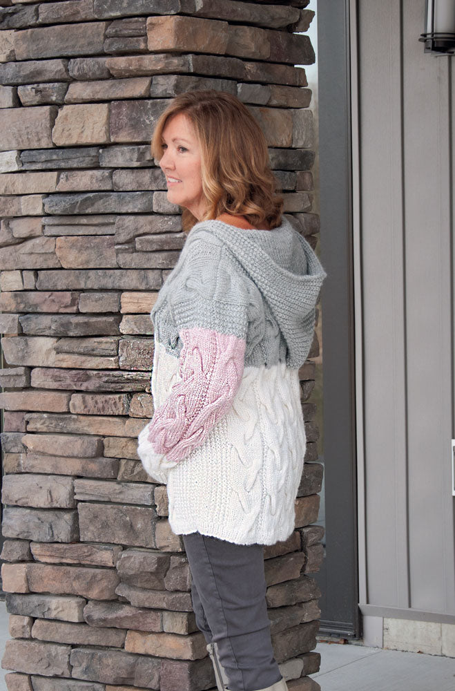 Patrón de jersey con capucha con cable