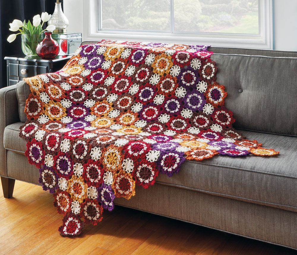 Floral Prism Throw Pattern