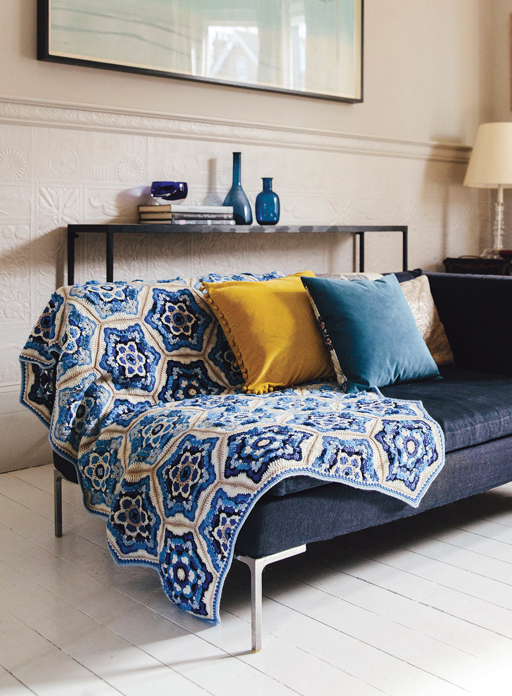Blue Delft Blanket – Mary Maxim