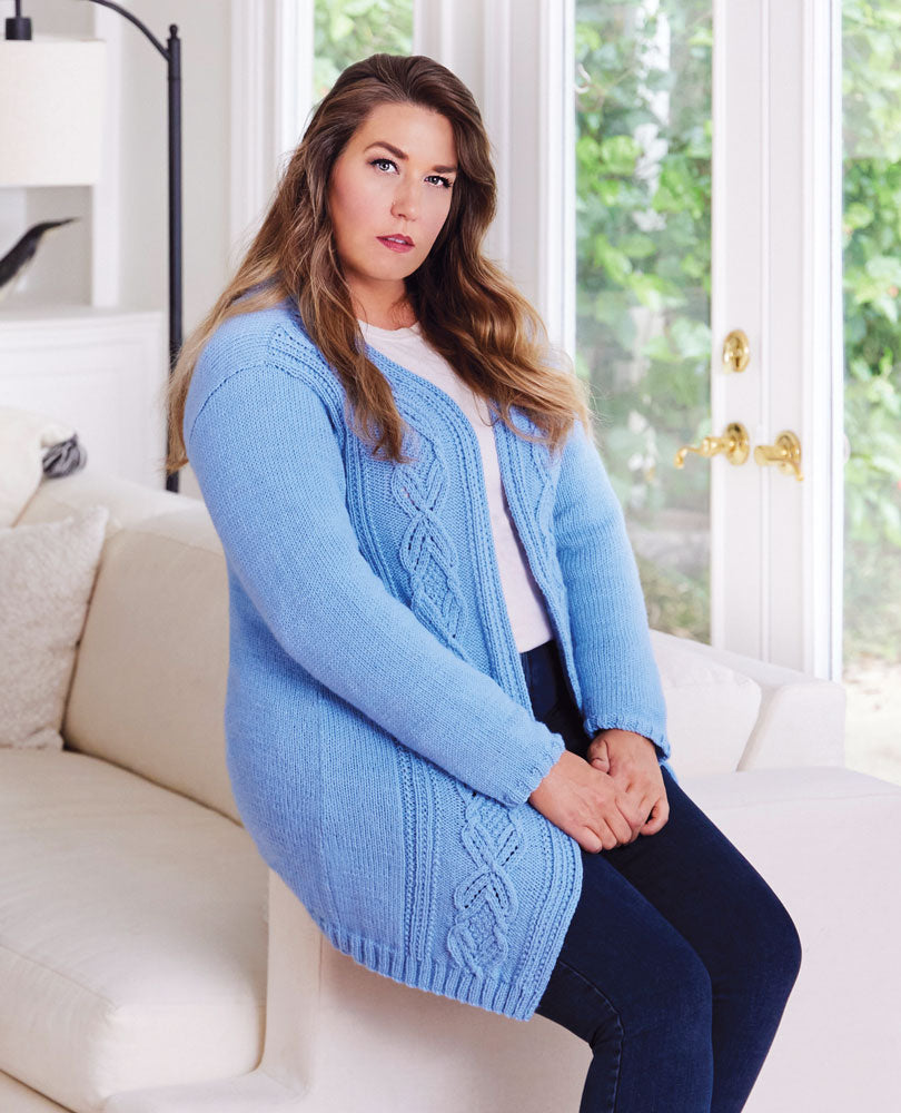 Patrón Cardi de cable trenzado