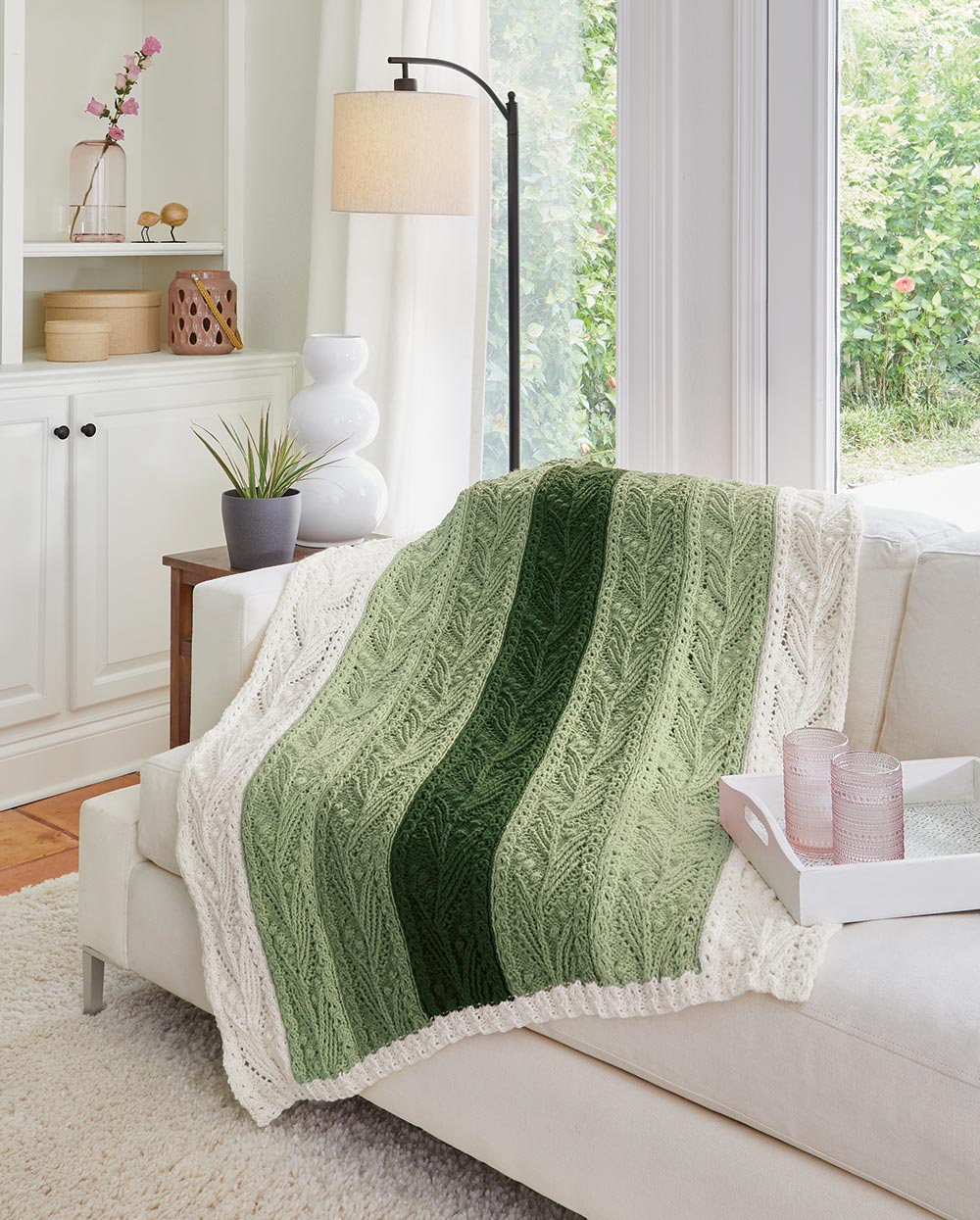 Ribbed Leaves Throw