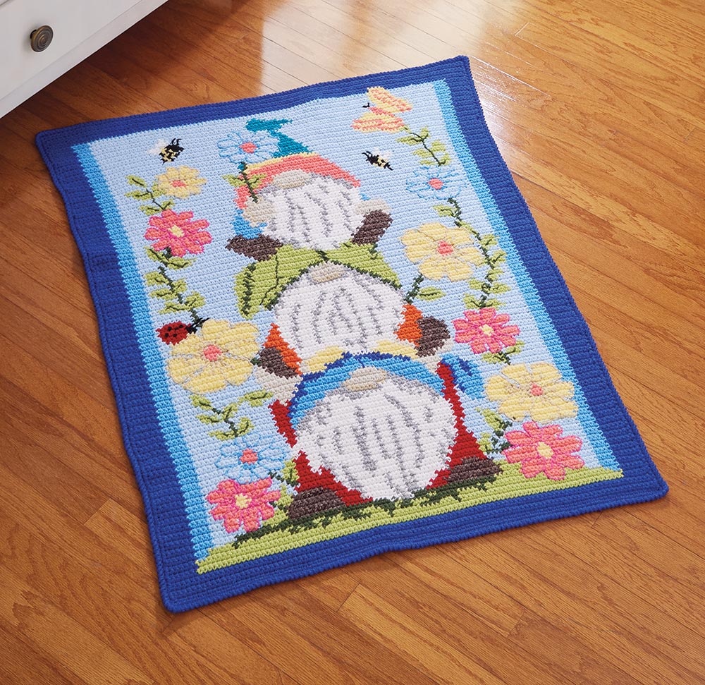 Spring Gnomes Crochet Graphigan Baby Blanket
