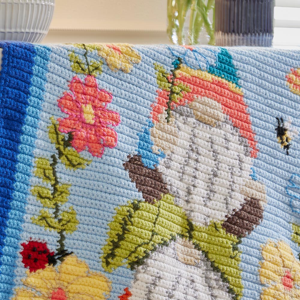 Spring Gnomes Crochet Graphigan Baby Blanket