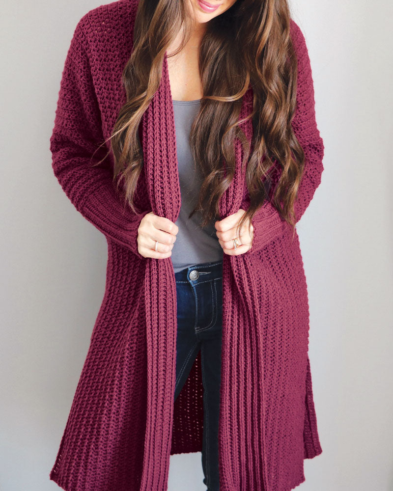 Mauve-a-lous Duster Cardigan