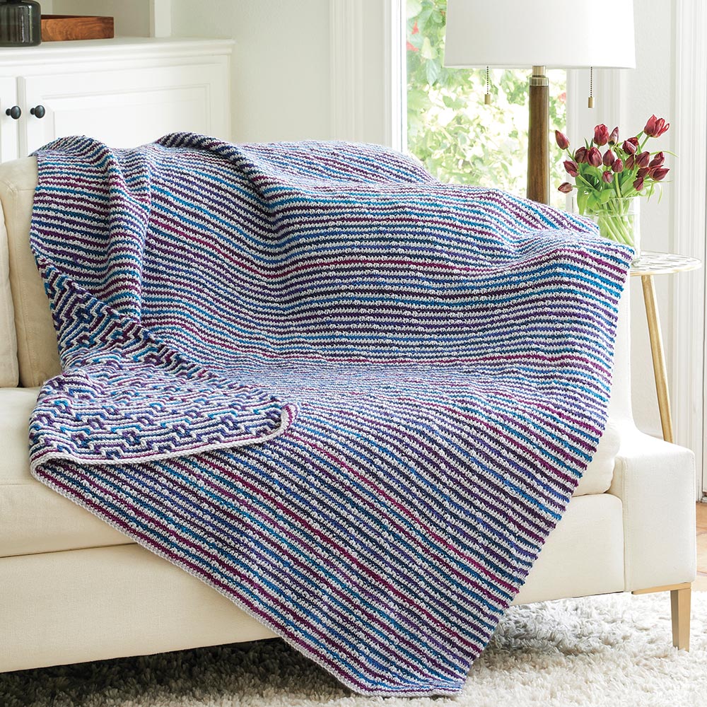 Diagonal Keyhole Mosaic Throw
