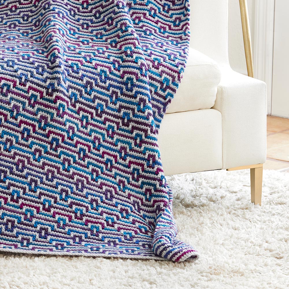 Diagonal Keyhole Mosaic Throw