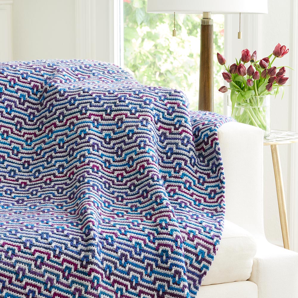Diagonal Keyhole Mosaic Throw