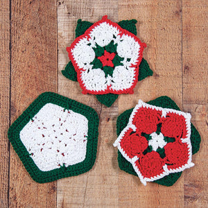 Trio de dessous de plat au crochet de Noël
