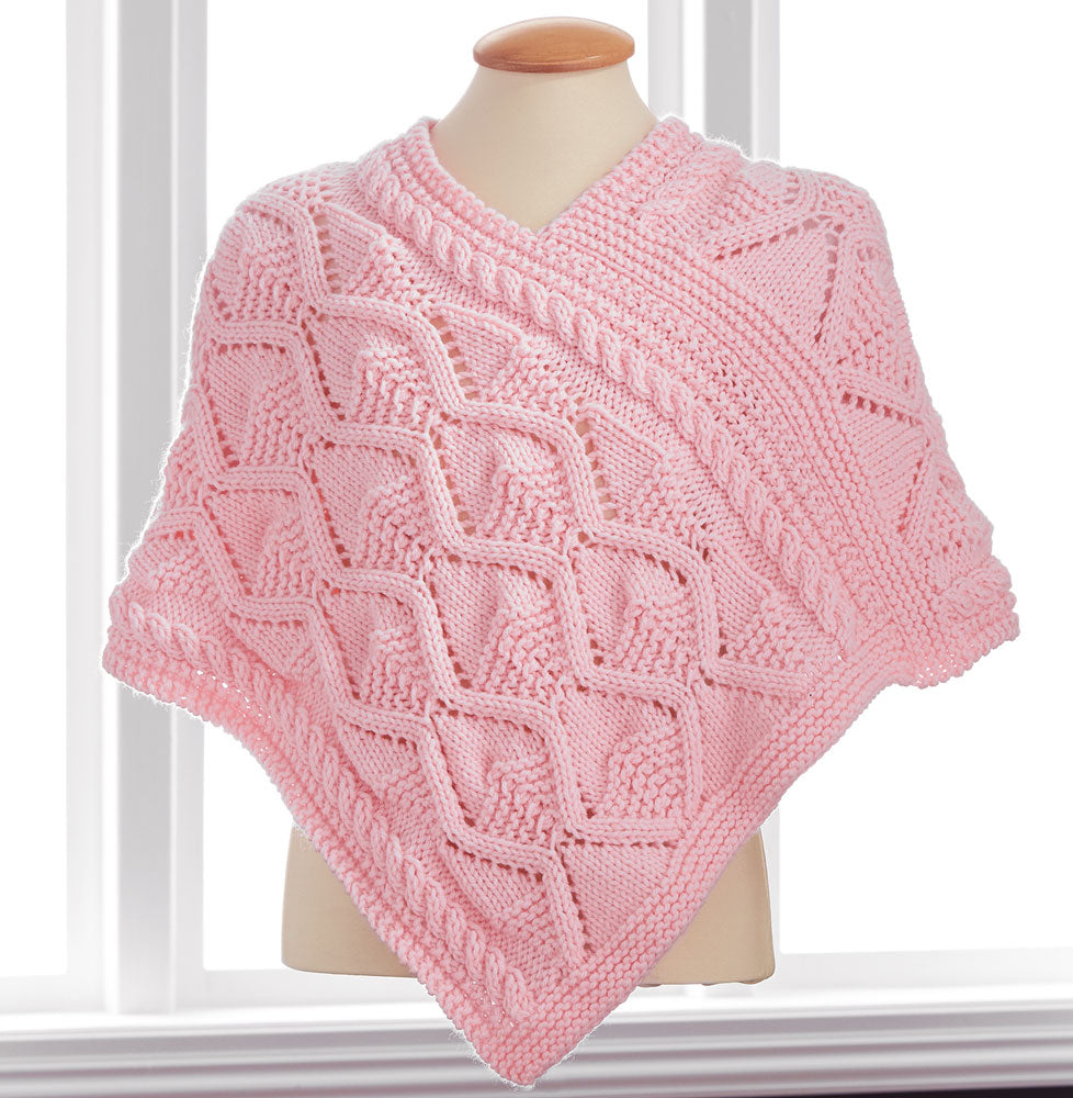 Patrón de poncho para niños Loving Hearts