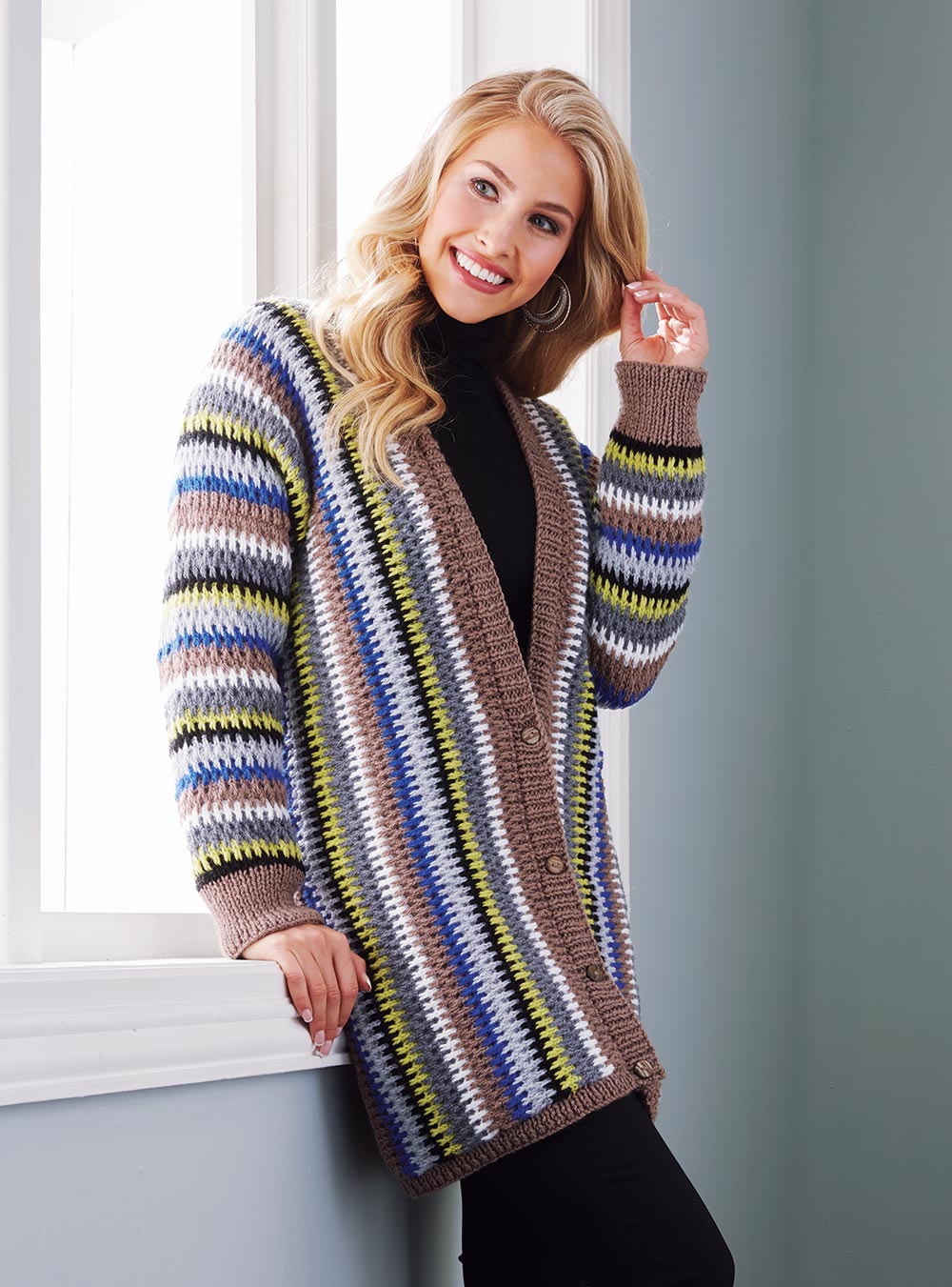 Slipped Stitch Jacket Pattern – Mary Maxim