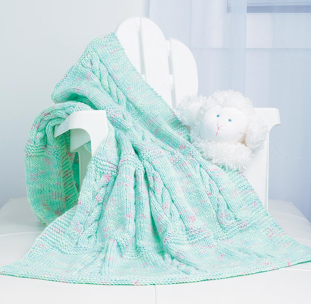 Cabled Patches Baby Blanket Pattern