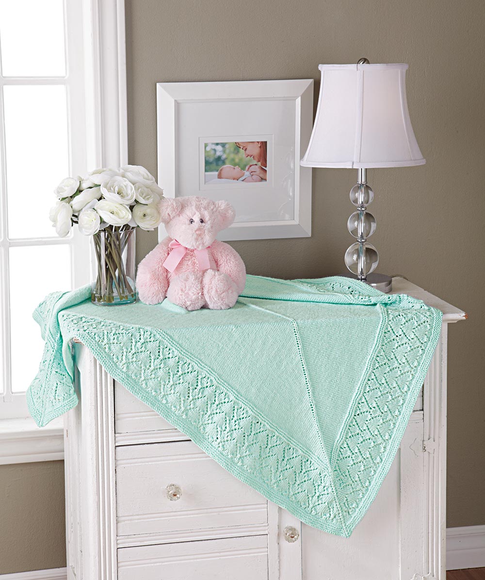 Hearts Border Baby Blanket Pattern