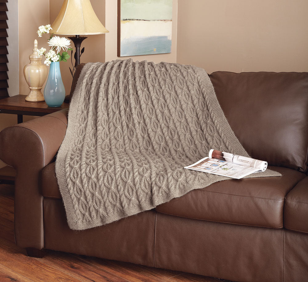 Cabled Diamond Throw Pattern Mary Maxim