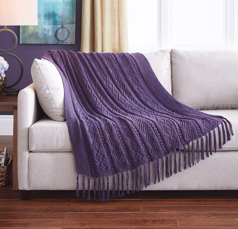 Diamonds & Rosettes Throw Pattern