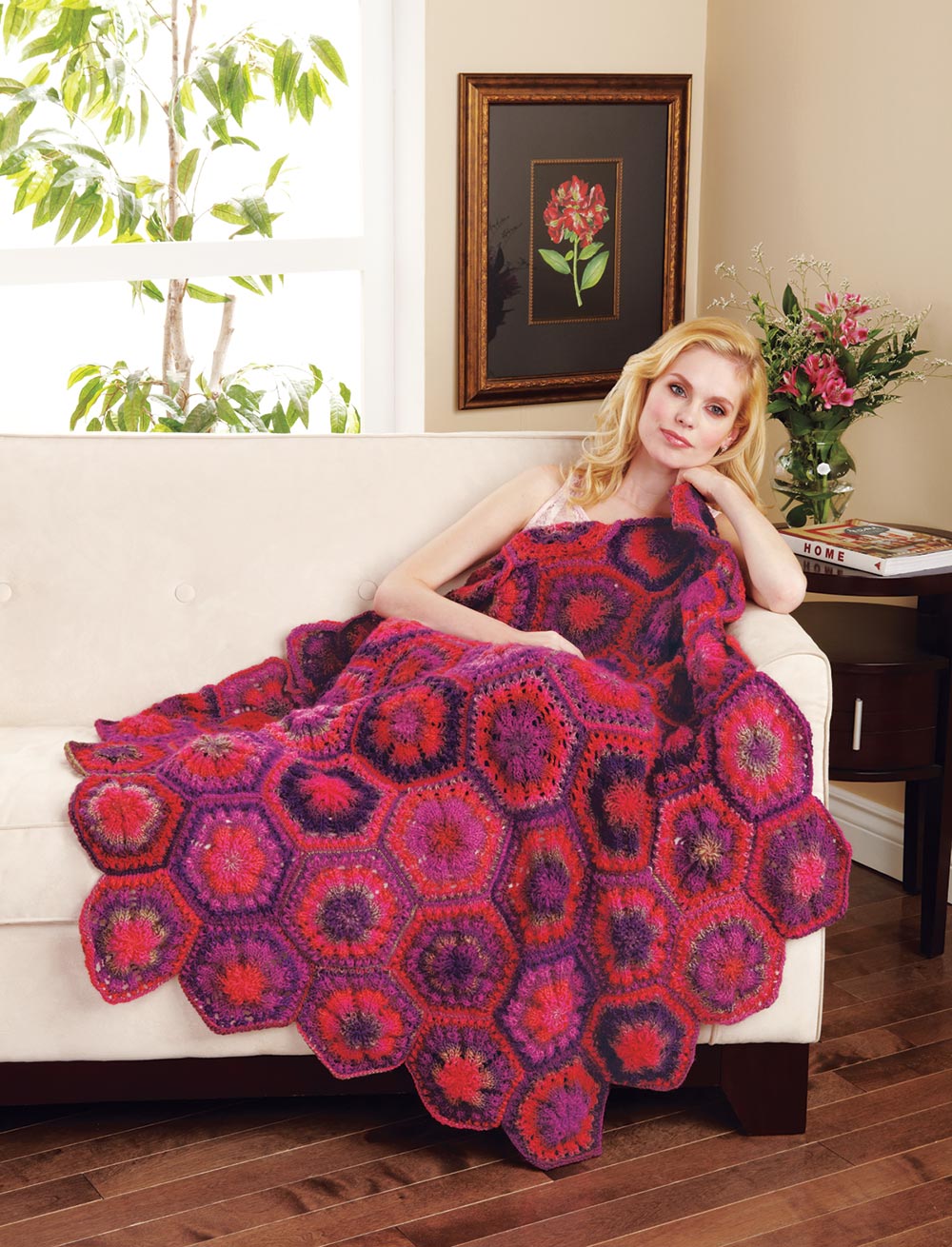 Hexagon Motif Throw Pattern