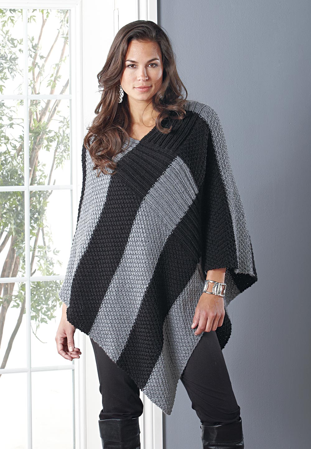 Seeded Stripes Poncho Pattern