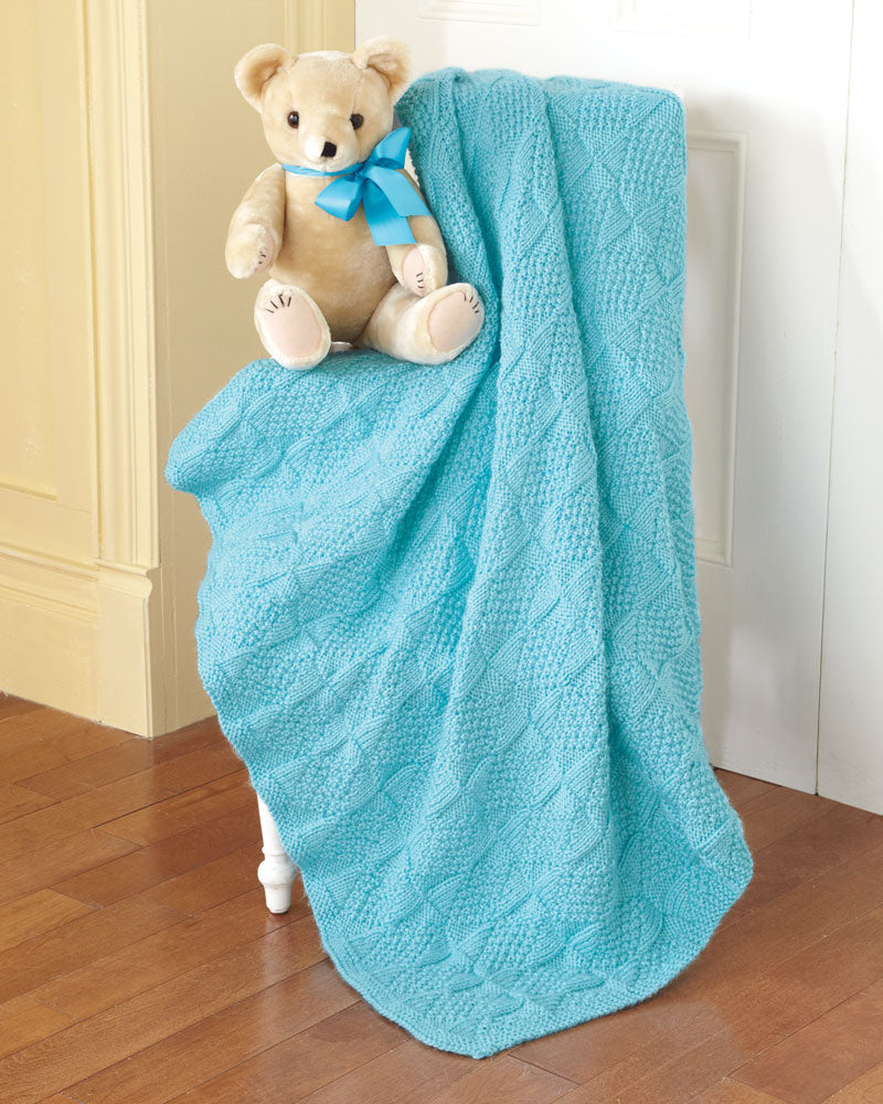 Patrón de manta para bebé de diamantes y molinetes