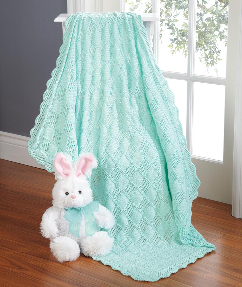 Lace Blocks Baby Blanket Pattern