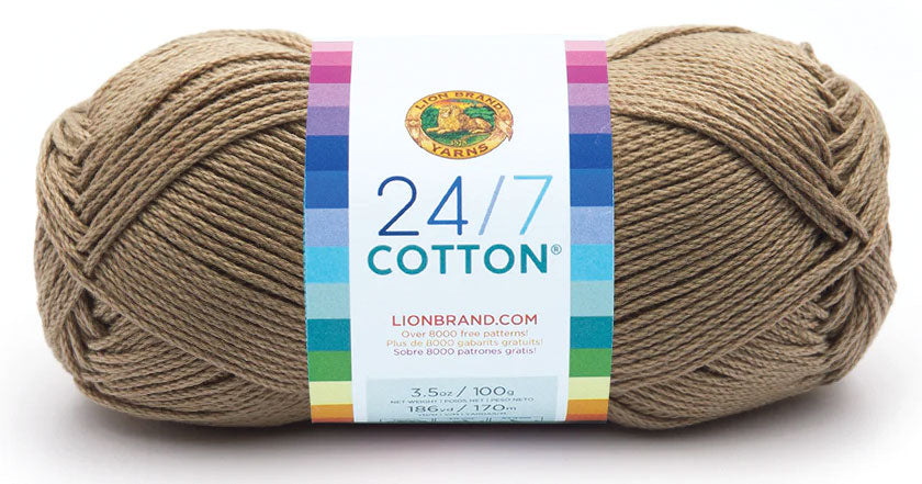 Lion Brand 24/7 Cotton Yarn - Taupe
