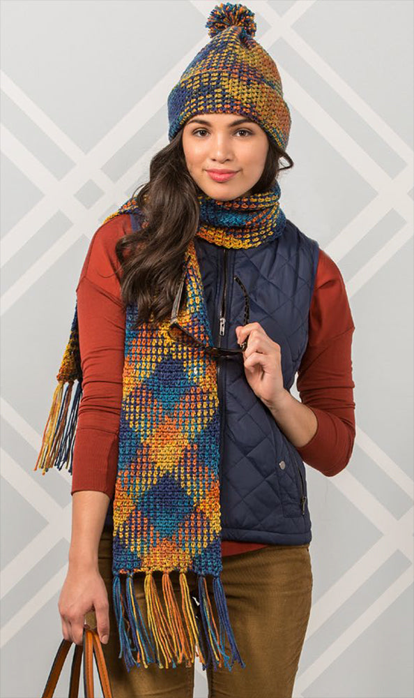 Free Plaid Fringe Scarf Pattern