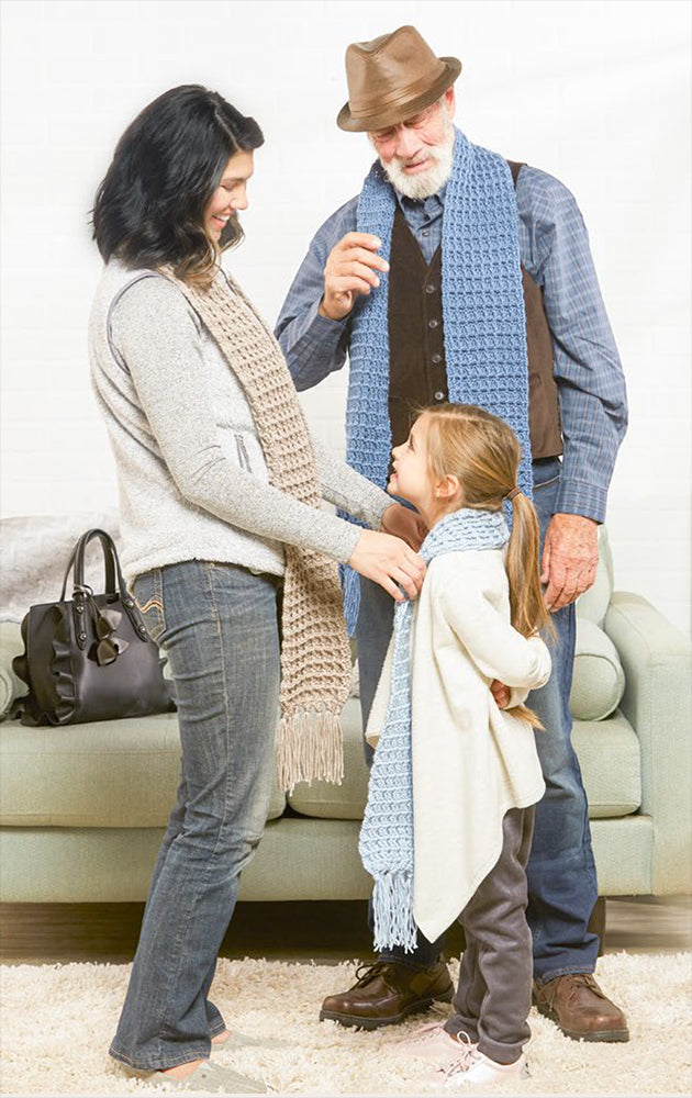 Free Family Waffle Stitch Scarf Pattern