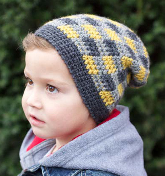 Free Plaid Slouchy Beanie Pattern