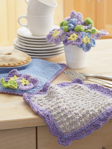 Free Dishcloth and Pansy Potholder Pattern