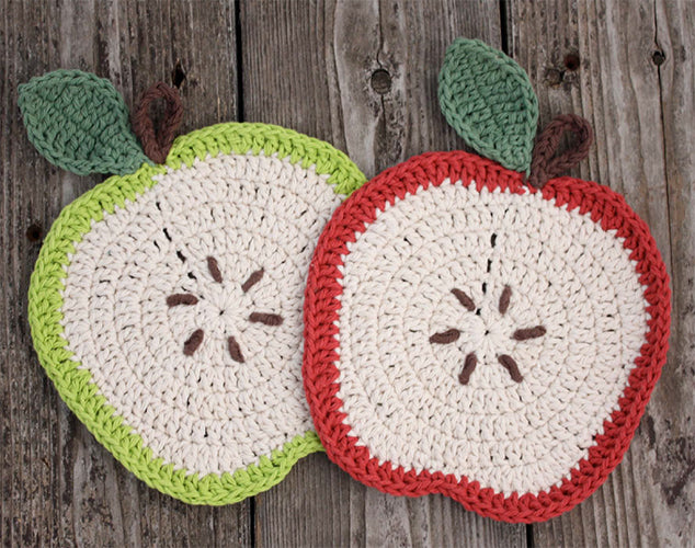 Free Apple A Day Dishcloth Pattern