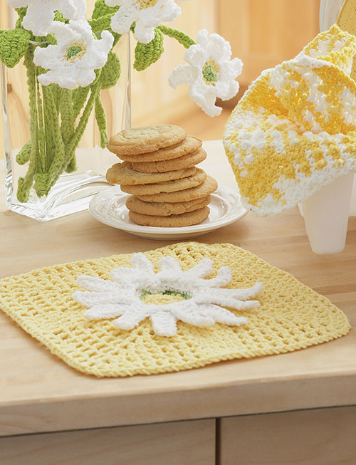 Free Daisy Fancy Dishcloth Pattern