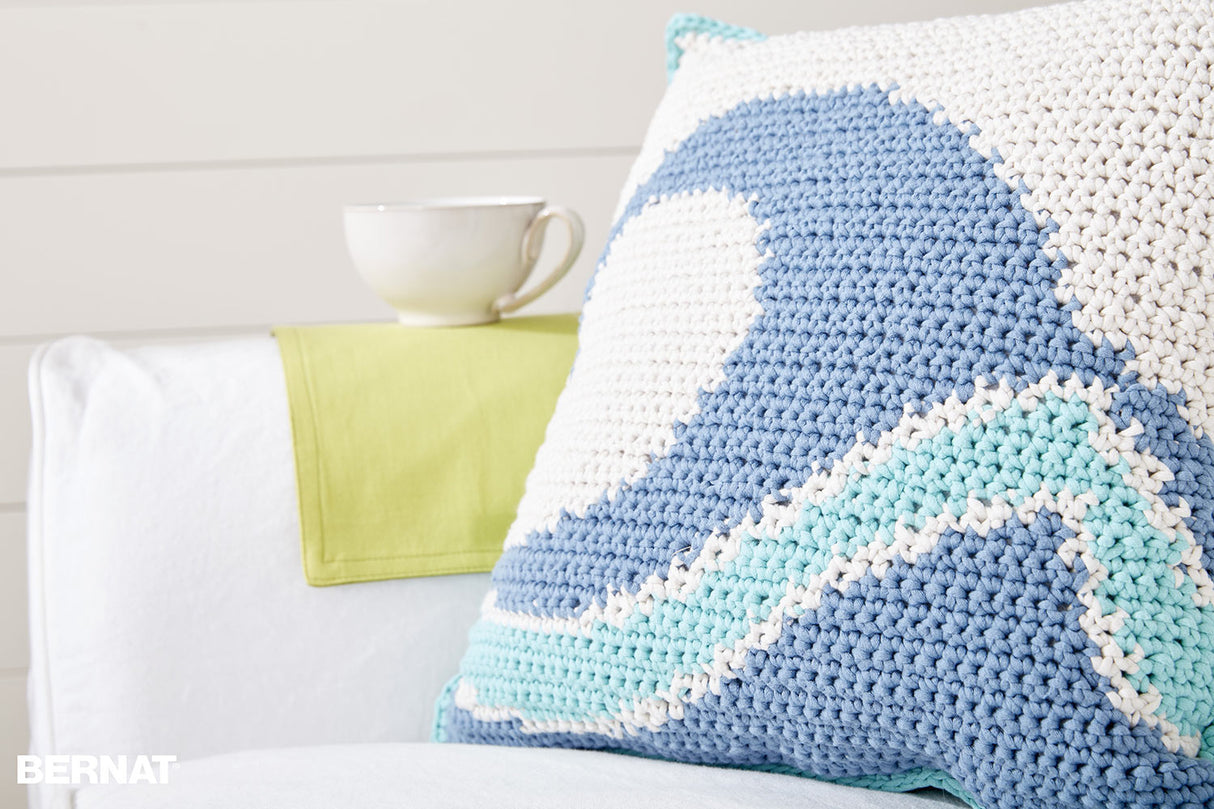 Modèle d'oreiller au crochet gratuit Catch a Wave
