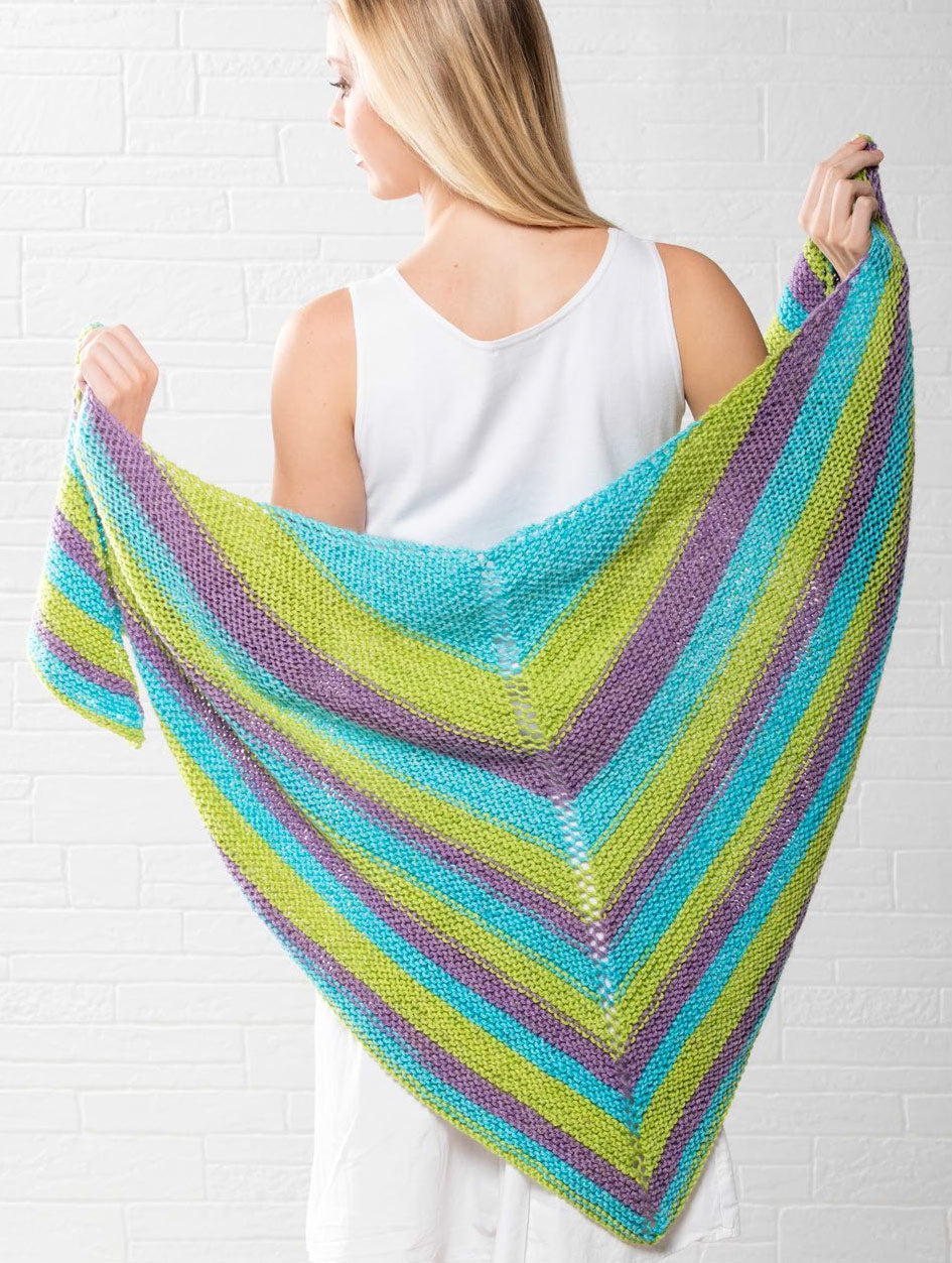 Patrón de chal Simply Stripey gratis
