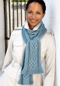 Patrón de punto de bufanda de bambú de seda gratis