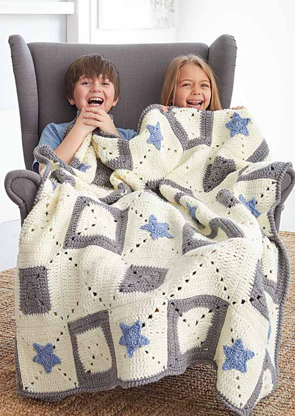 Modèle afghan gratuit avec étoiles croisées