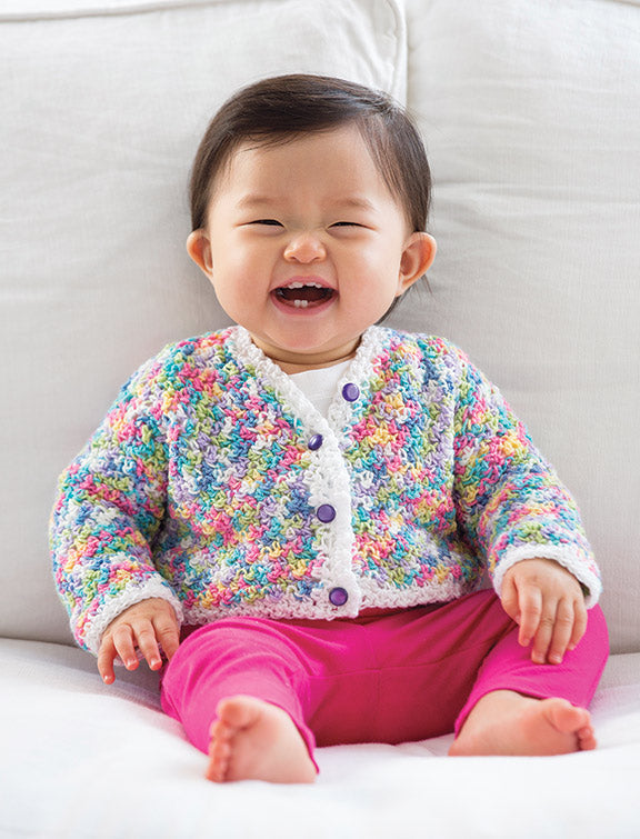 Patrón de cárdigan para bebé de Butterfly Days gratis