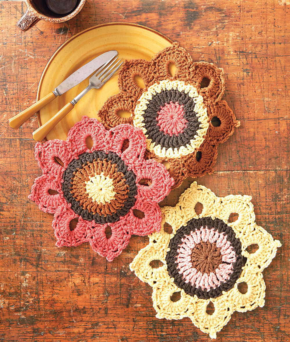 Free Woodsy Sunflower Dishcloth Pattern